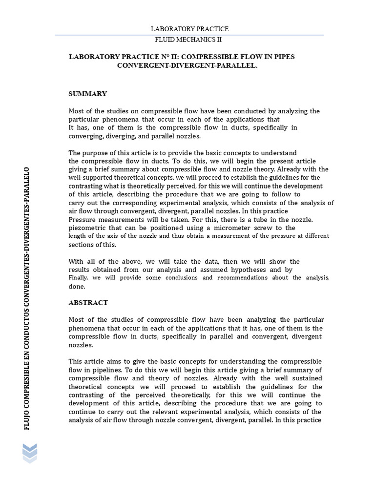 Compressible Flow in Ducts Analysis | PDF | Fluid Dynamics ...