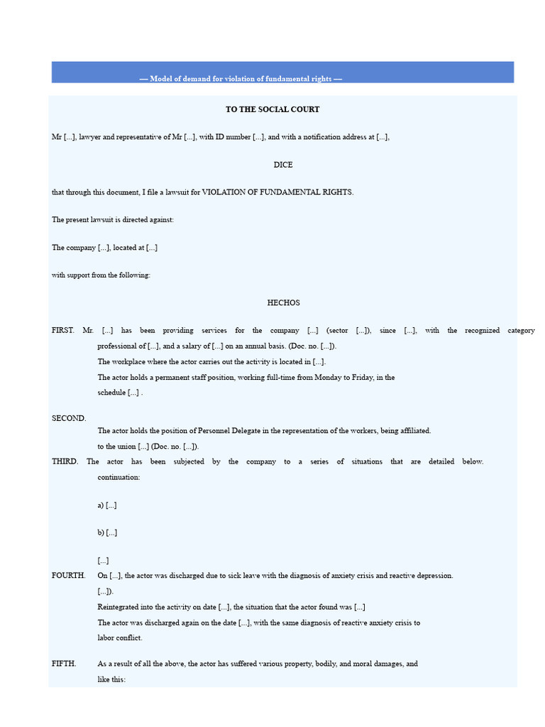 Model of Demand For Violation of Fundamental Rights UNION | PDF ...