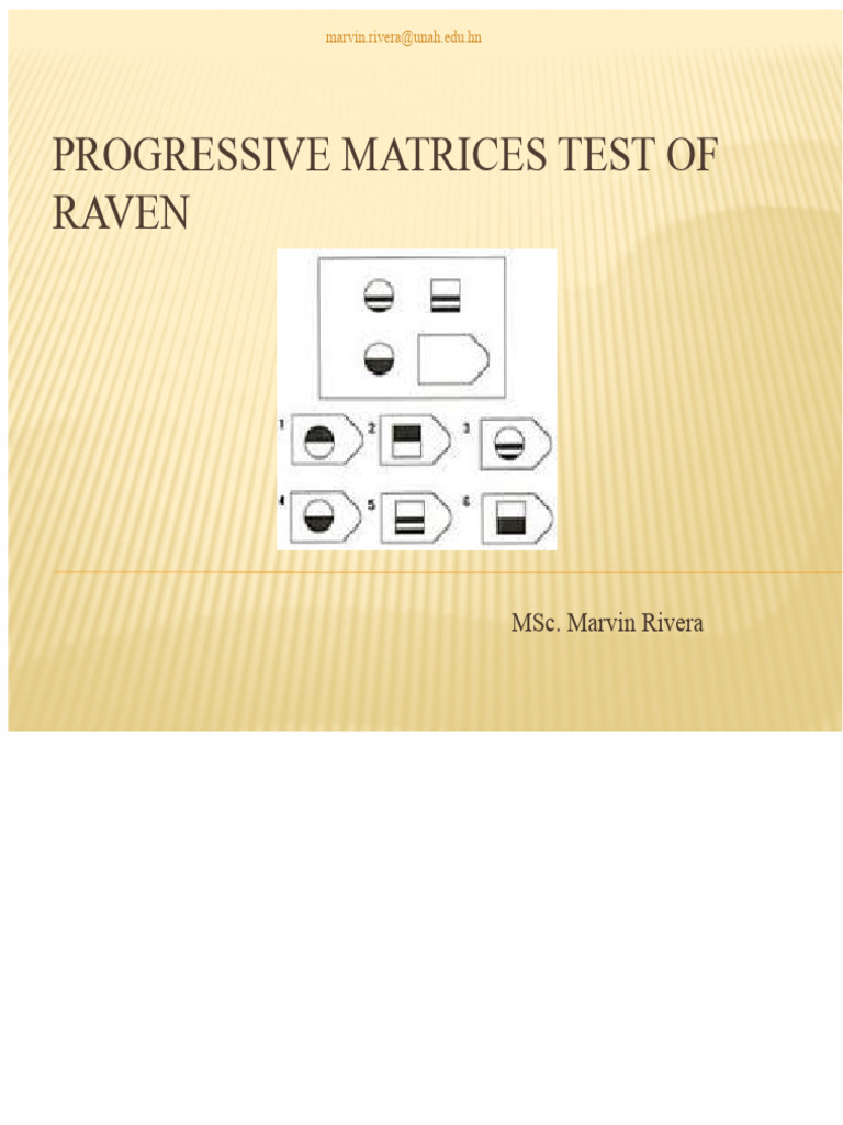 Raven's Progressive Matrices Test | PDF | Cognitive Psychology ...
