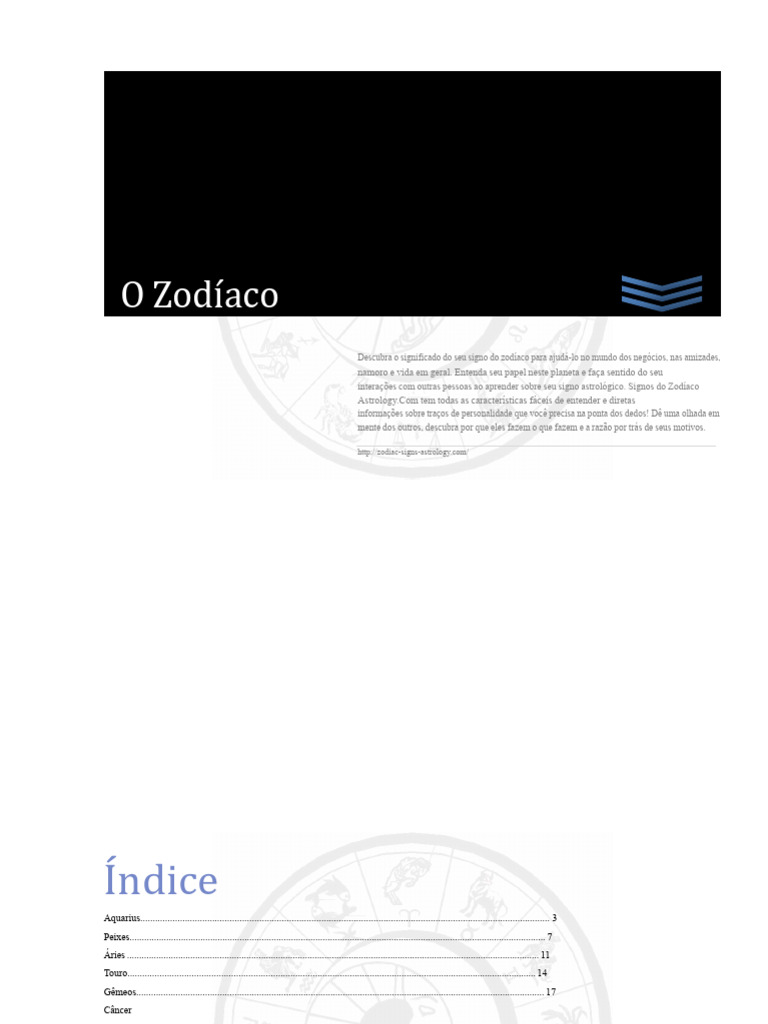 Significado dos Signos do Zodíaco | PDF | Emoções | Amor