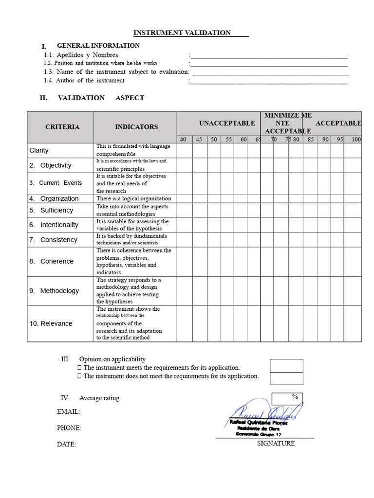 Validation of UCV Instrument | PDF | Methodology | Hypothesis