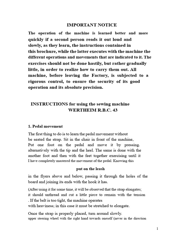 Sewing Machine Operation Guide | PDF | Sewing Machine | Sewing