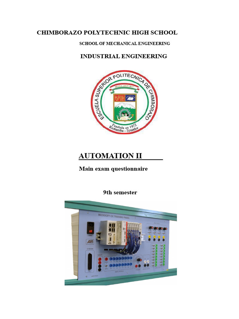 Automation II Exam Questionnaire | PDF | Programmable Logic Controller ...