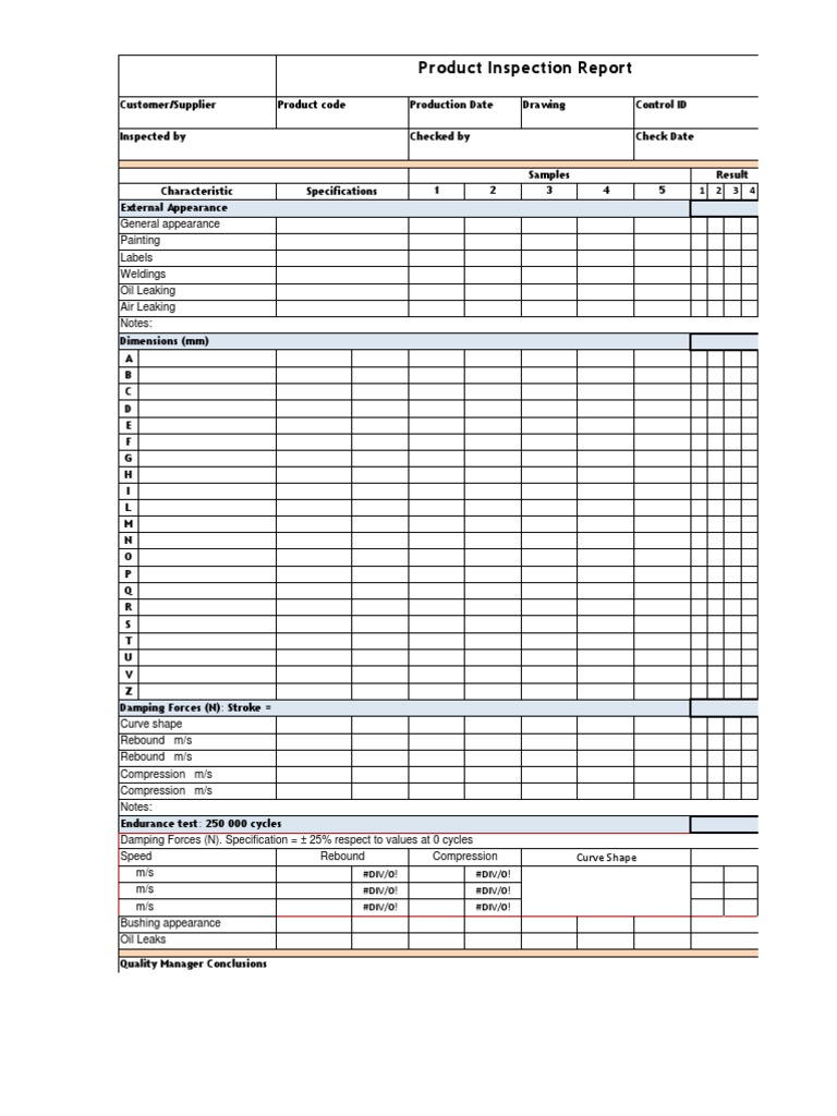 Product Inspection Report Overview | PDF | Technology & Engineering