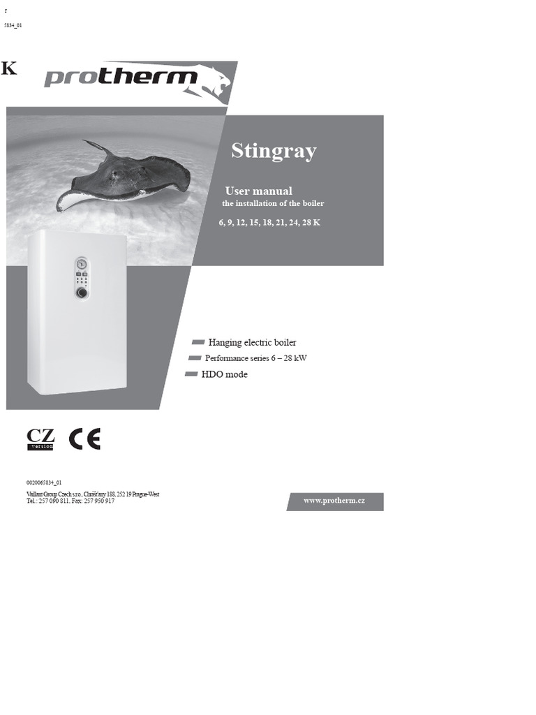 Protherm Rejnok Boiler Manual | PDF | Thermostat | Water Heating