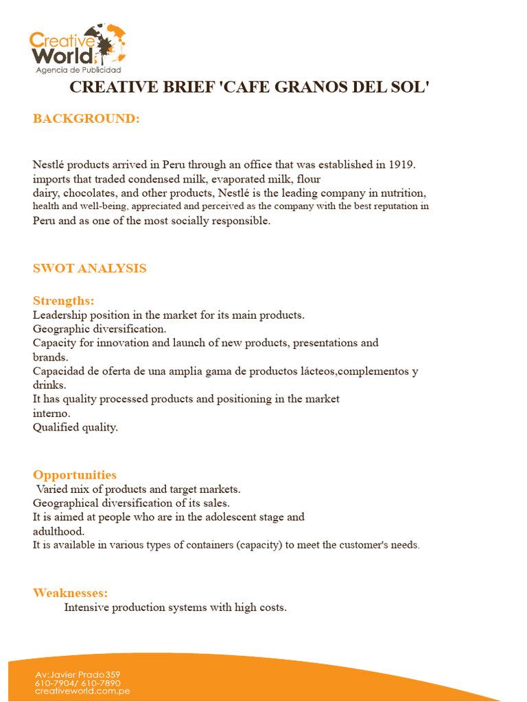 Brief Example | PDF | Nestlé | Brand