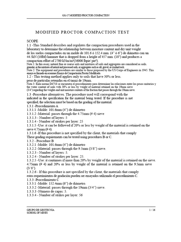 AASHTO T180 Modified Proctor Test Guide | PDF | Natural Materials | Soil