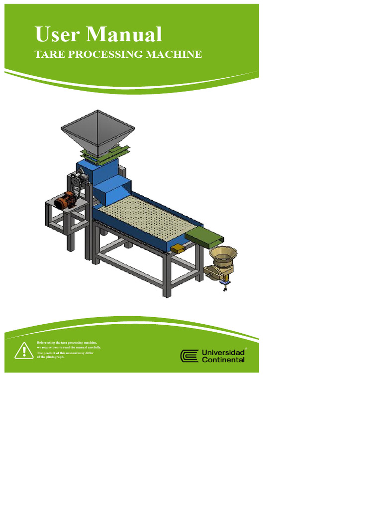 Tara Processing Machine User Manual | PDF | Machines | Specification ...