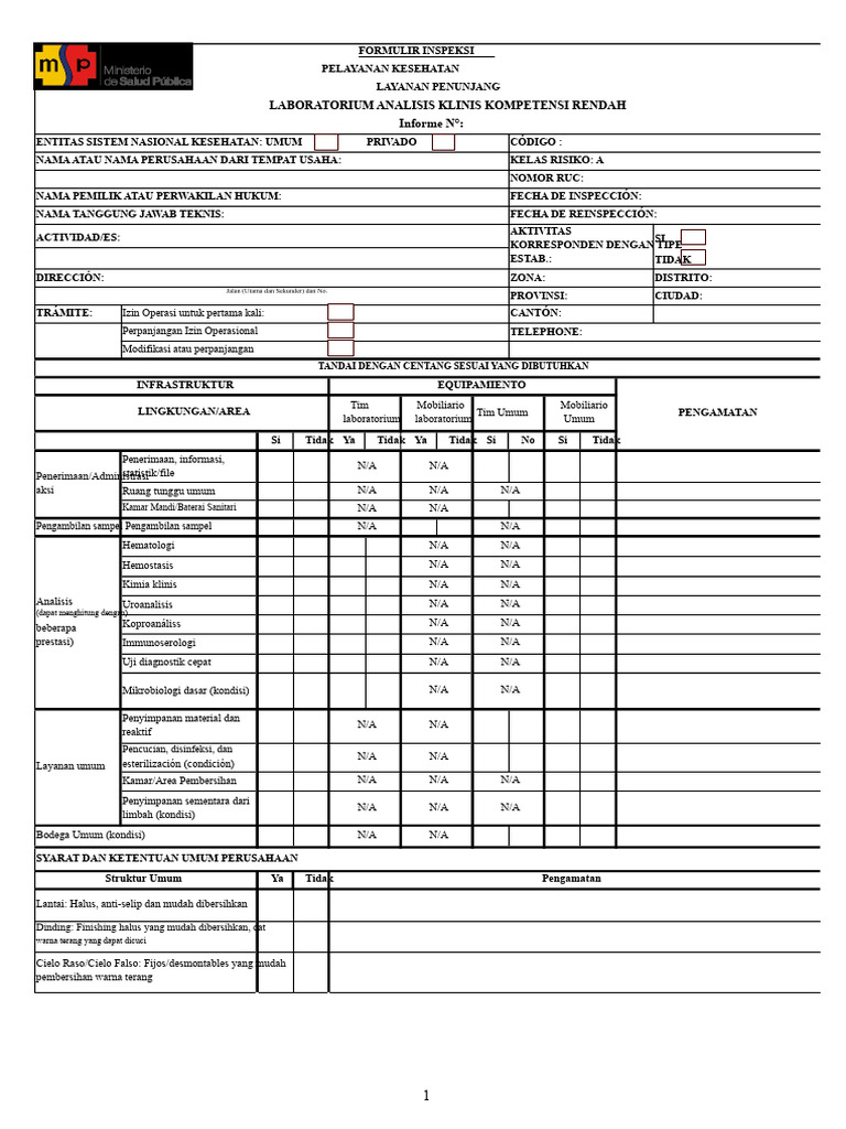 Lembar Data Laboratorium | PDF