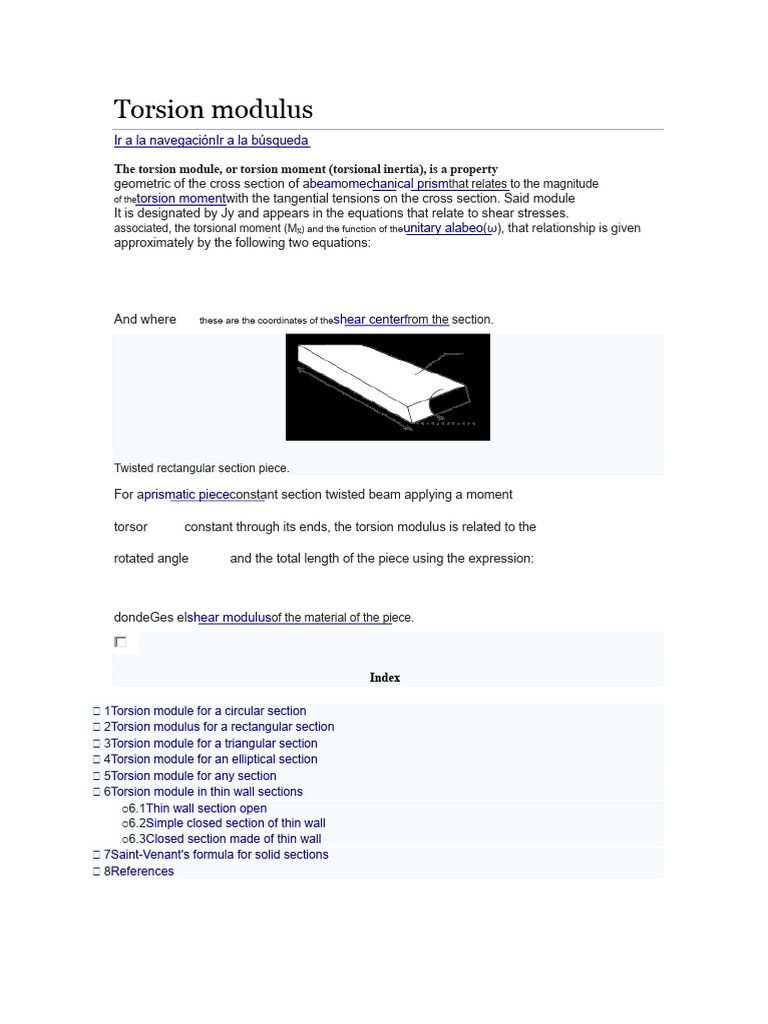 Torsion Modulus Explained: Types & Formulas | PDF | Beam (Structure ...