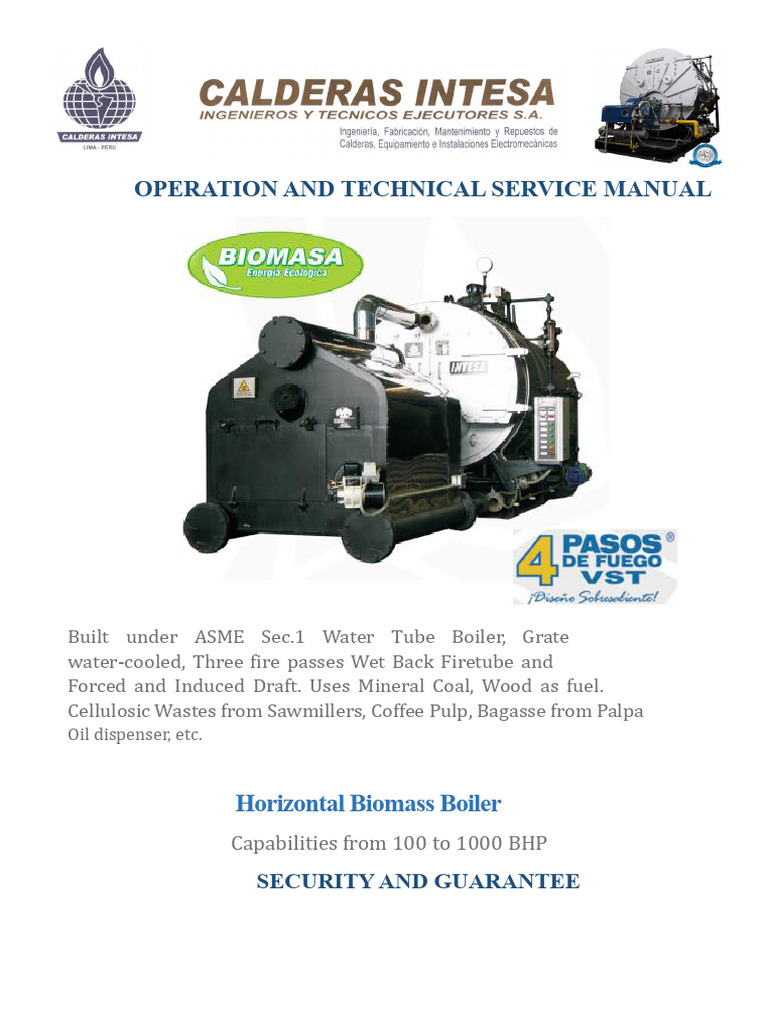 Horizontal Biomass Boiler Manual | PDF | Boiler | Energy Technology