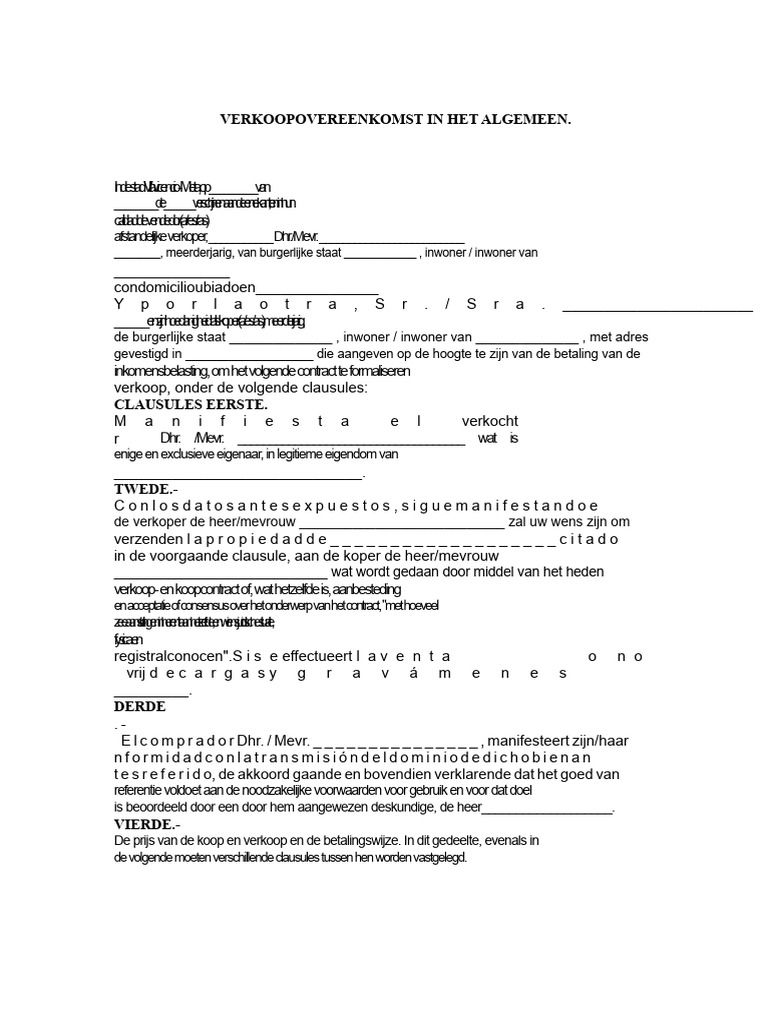 Algemene Koopovereenkomst | PDF