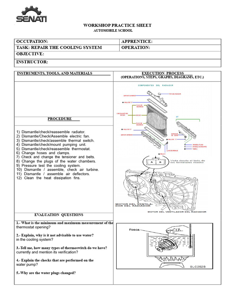 Cooling System Repair Workshop Guide | PDF
