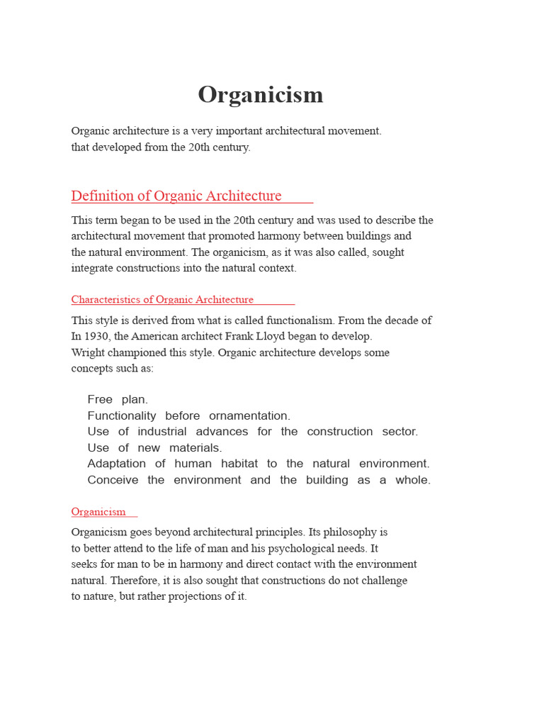 Understanding Organic Architecture | PDF