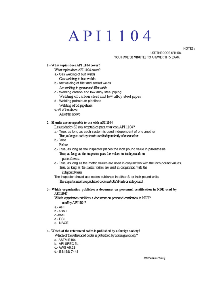 Part C API 1104 25p Eng-Esp | PDF | Welding | Construction