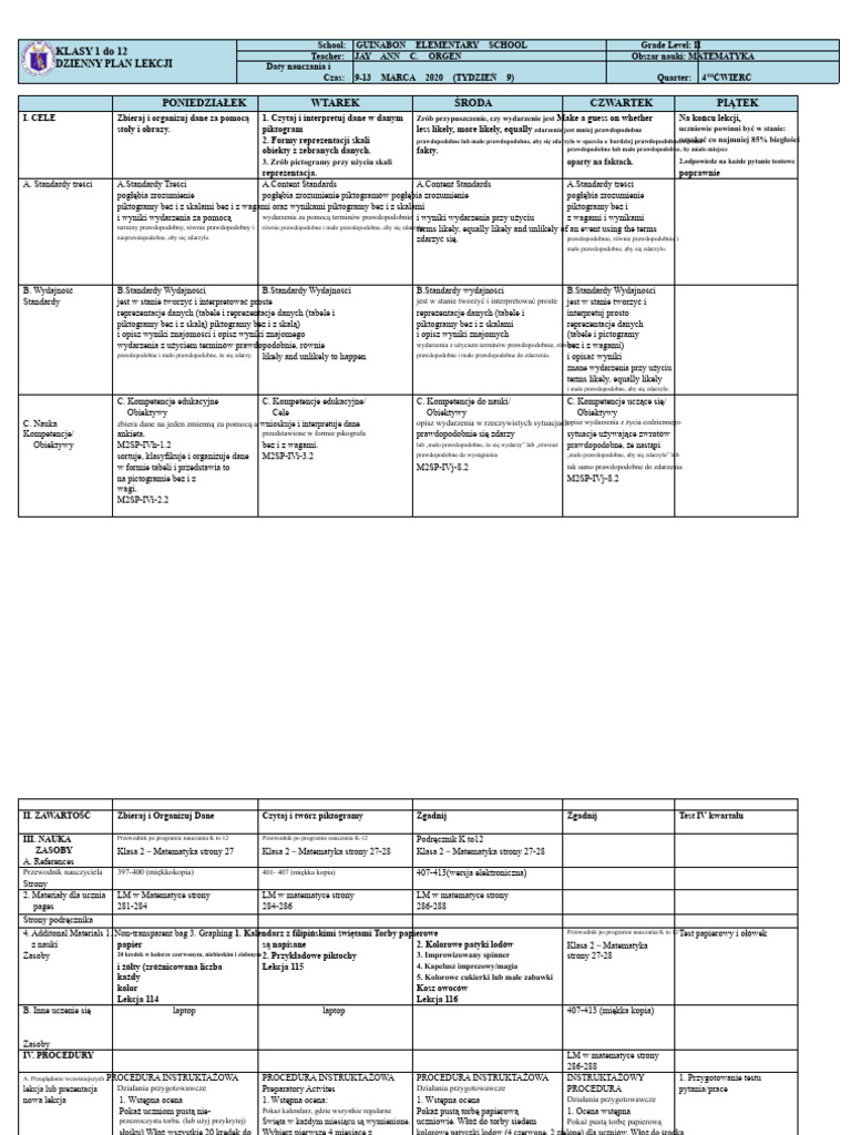 DLL Mathematics-2 Q4 W9-1 | PDF