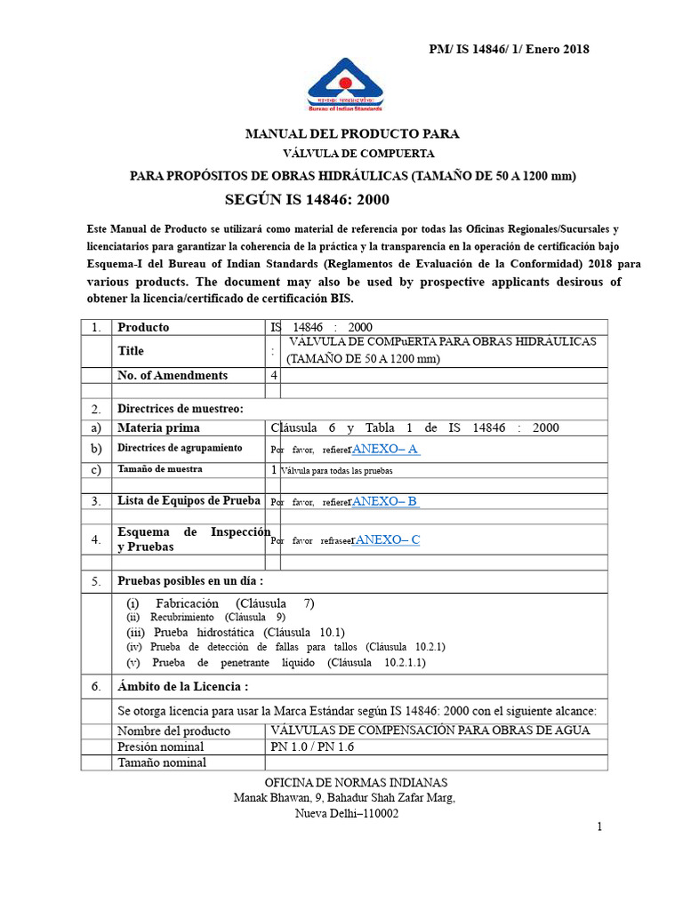 IS-14846-Manual Del Producto | PDF