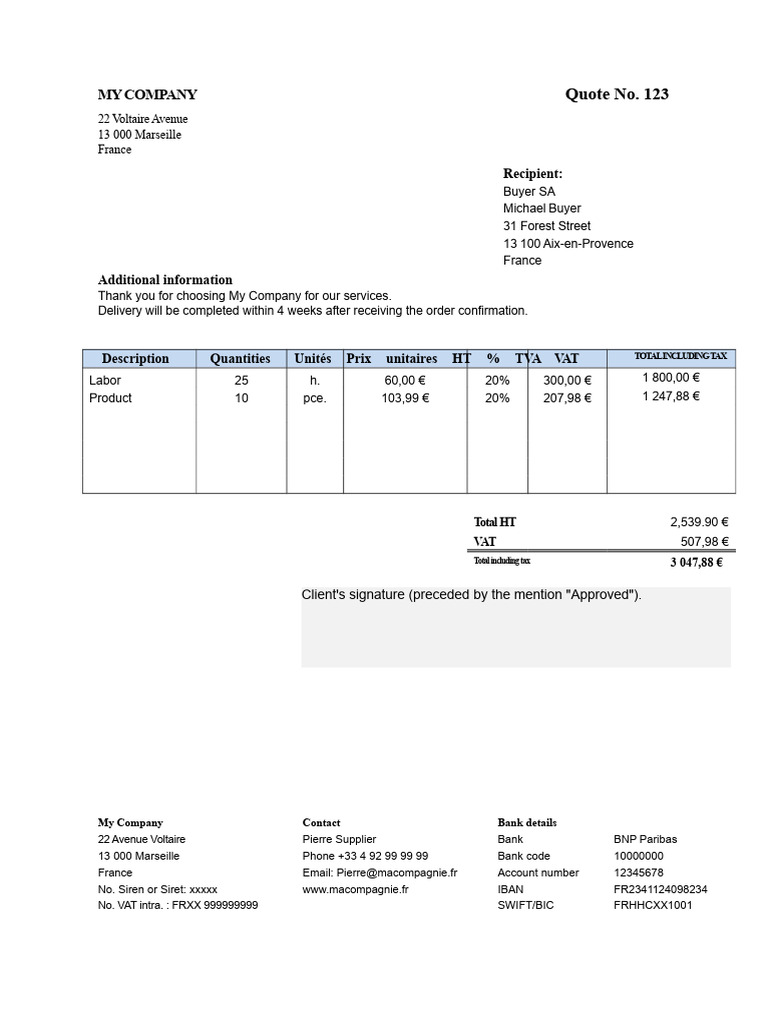 Professional Quotation Template PDF | PDF | Payments