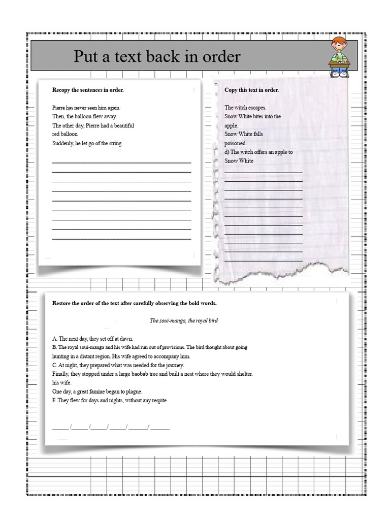 Restore Text Order Exercises | PDF | Laundry | Cleaning