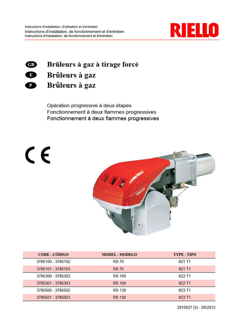 Installation et entretien brûleurs gaz PDF Allumage Chaudière — free download