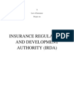 Insurance Regulatory and Development Authority (Irda) : A Law of Insurance Project On