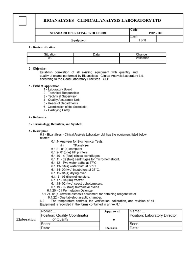 (Pop - 008) Equipment | PDF | Verification And Validation | Laboratories