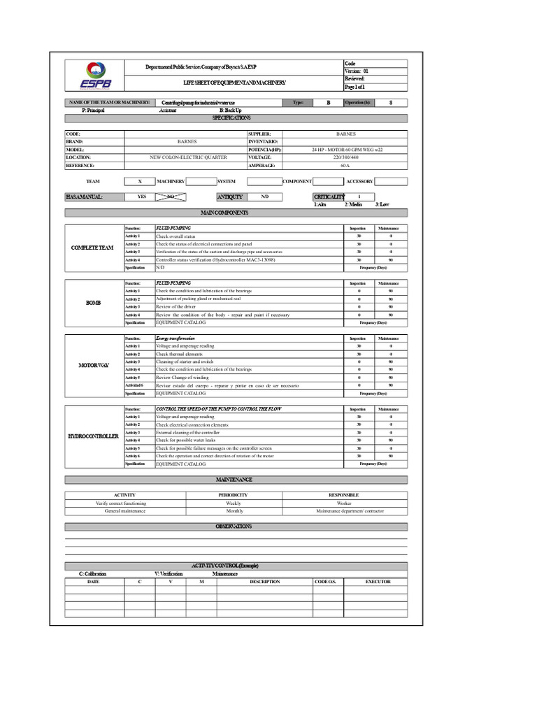 Equipment Maintenance for Centrifugal Pump | PDF | Pump | Bearing ...