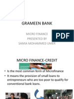 Grameen Bank: Micro Finance Presented by Samia Mohammed Umer