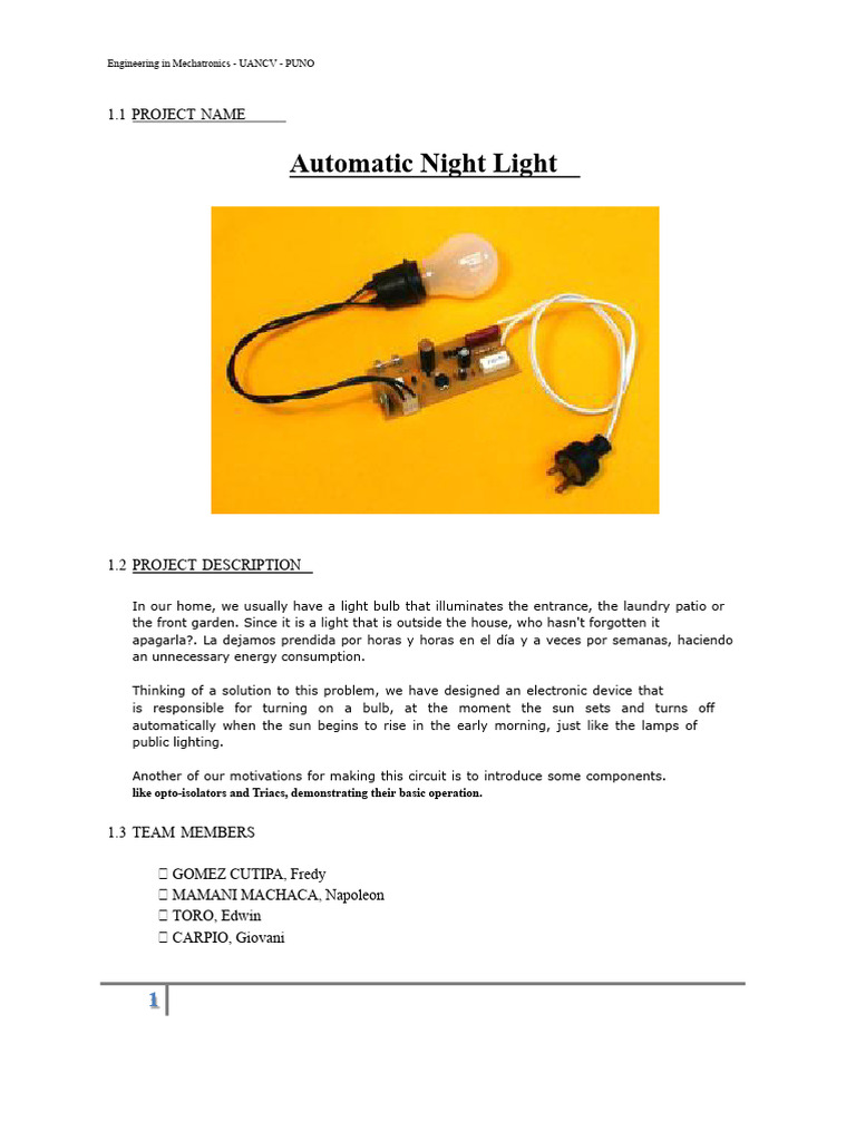 Automatic Light Project | PDF | Rectifier | Direct Current