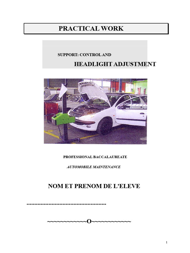 Headlight Adjustment and Control Guide | PDF | Headlamp | System