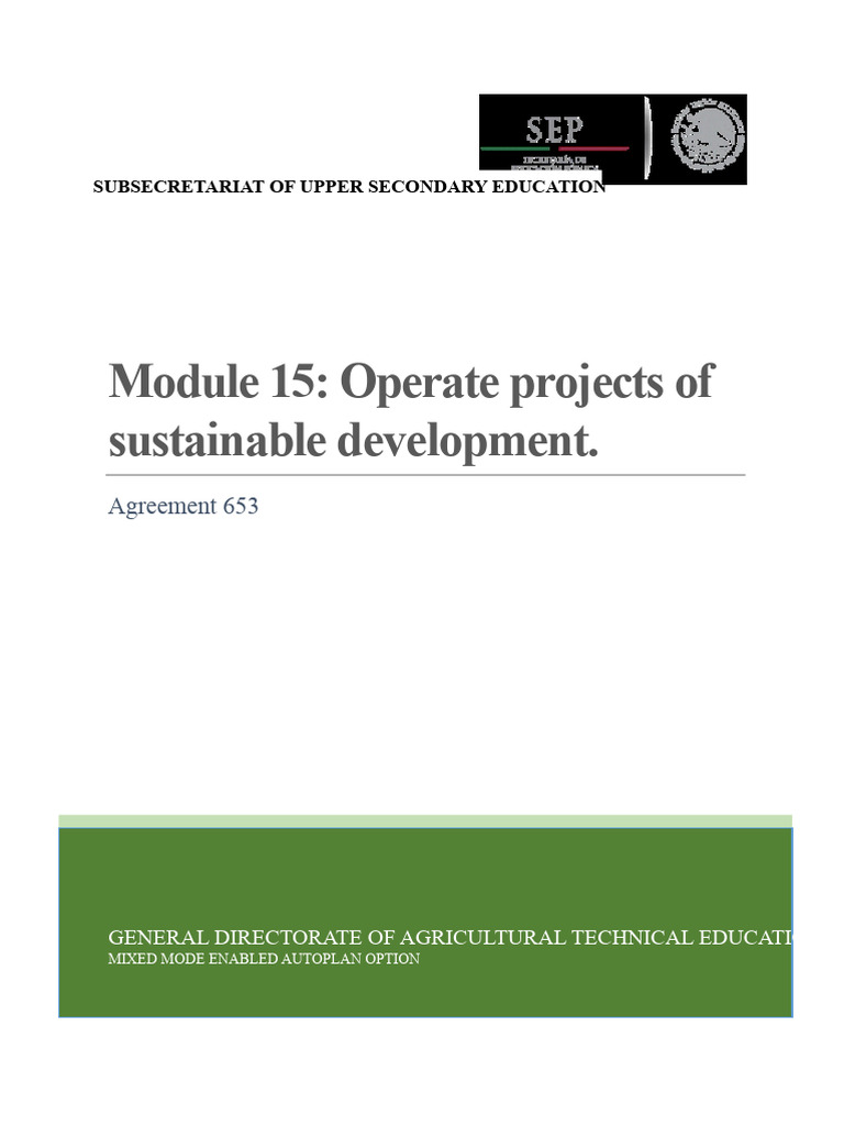 Module 15 Operates Sustainable Development Projects | PDF | Learning ...