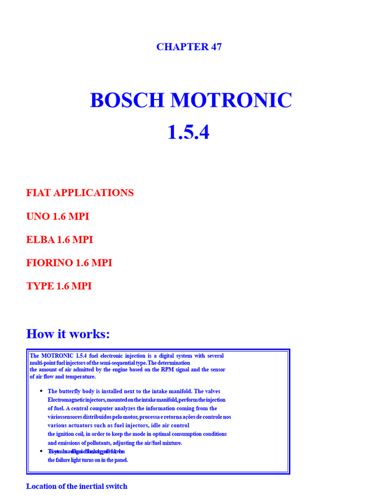 Bosch Motronic 1.5.4 Diagnostics Guide | PDF | Fuel Injection | Voltage