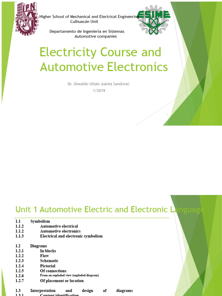 Automotive Electricity and Electronics Course | PDF | Electric Motor ...