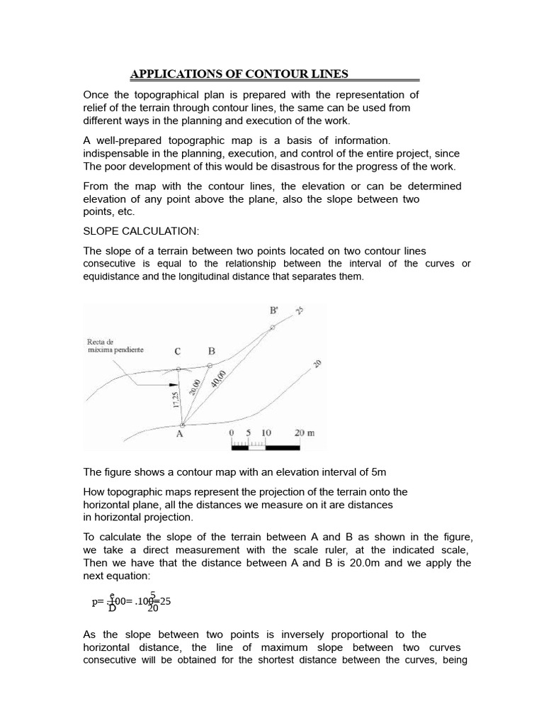 Applications of Contour Lines Chapter 9 | PDF | Contour Line | Slope