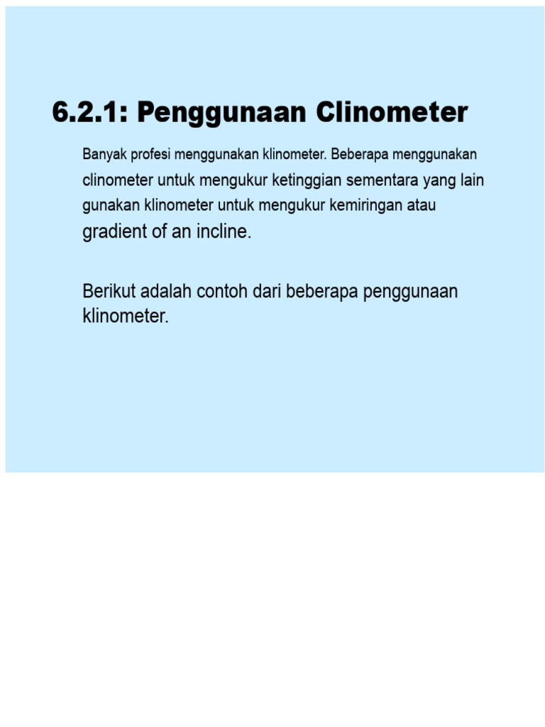 Penggunaan Klinometer dalam Berbagai Profesi | PDF