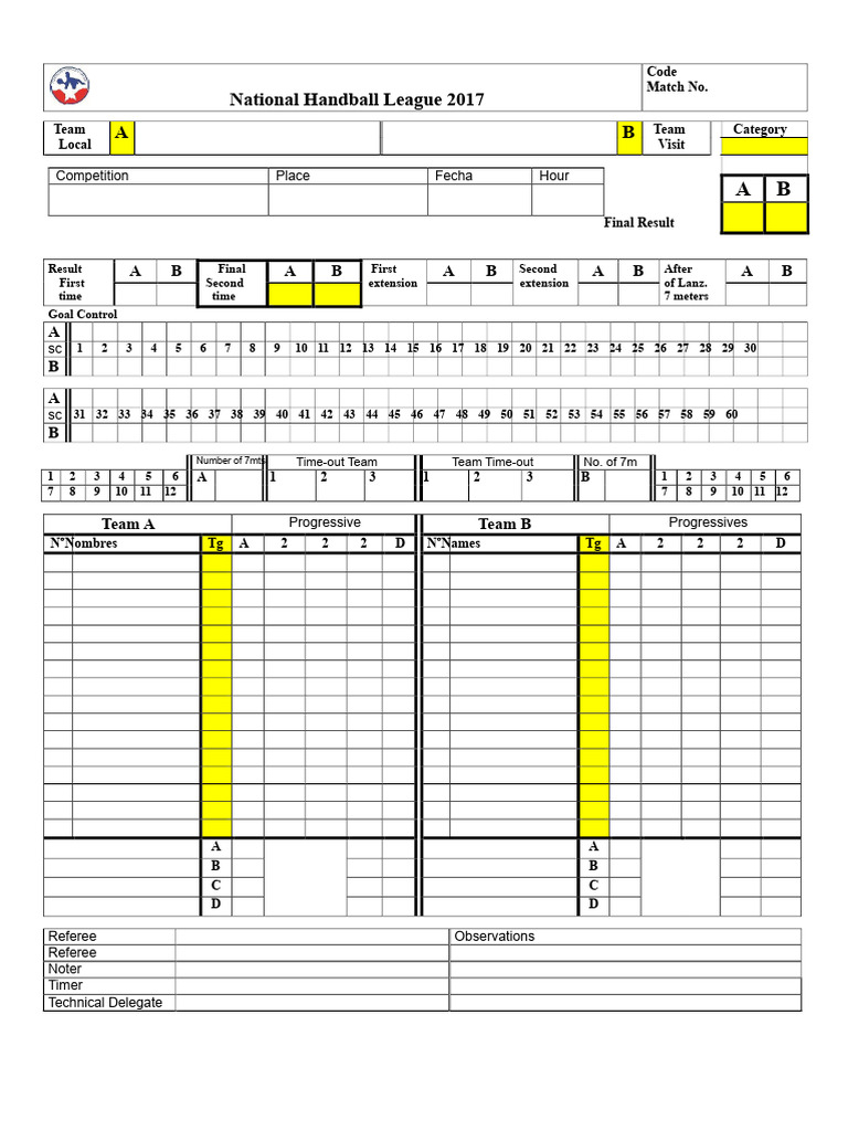 1.- Handball Roster LNBM-Office 2017 | PDF | Sports | Sports Rules And ...