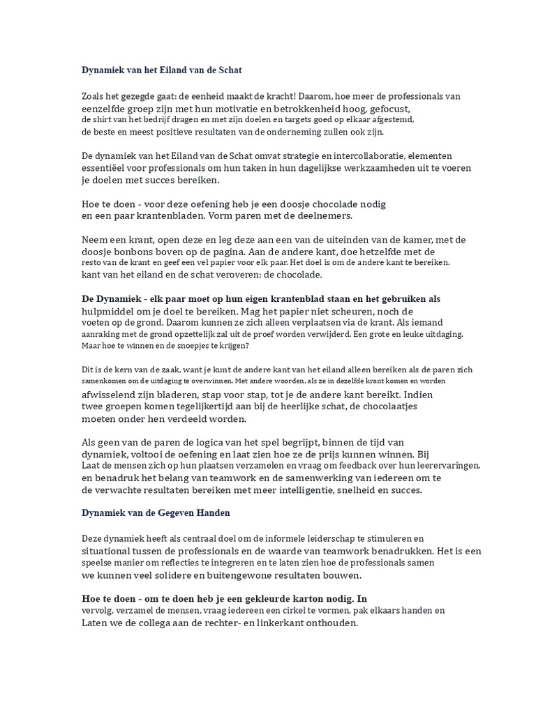 Dynamiek Van Het Schateiland | PDF