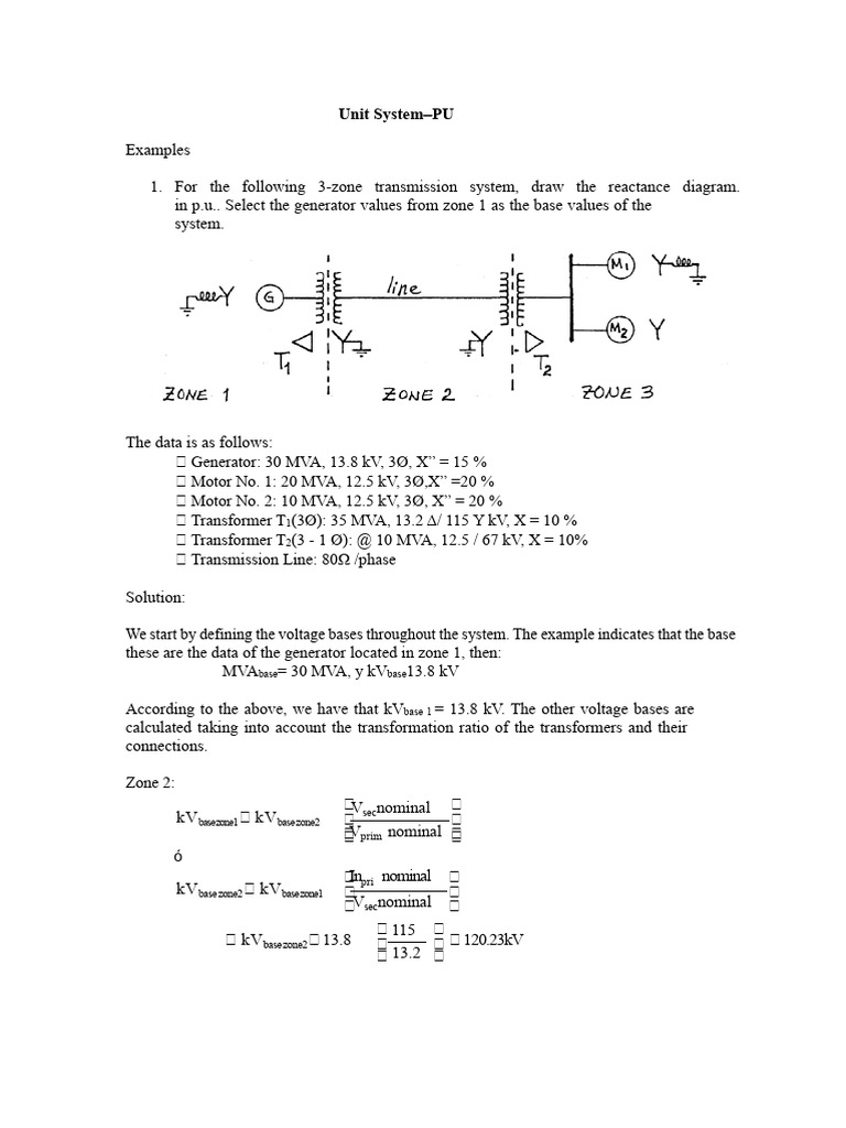 Examples System PU | PDF | Electric Power Transmission | Transformer