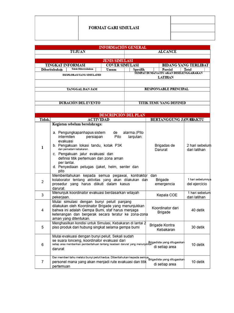 Pca - 01 - F - 54 Format Skrip Simulasi Pedoman | PDF