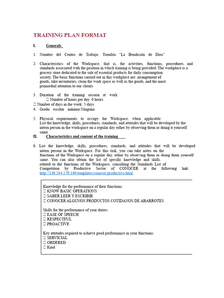 Grocery Store Training Plan Guide | PDF | Knowledge | Attitude (Psychology)