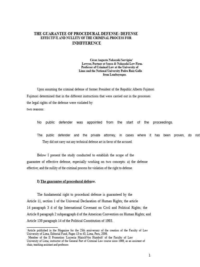 Guarantee of Effective Criminal Defense | PDF | Human Rights | Prosecutor