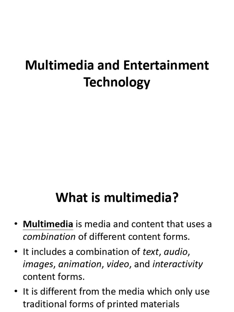 Multimedia in Entertainment Overview | PDF | 3 D Computer Graphics ...