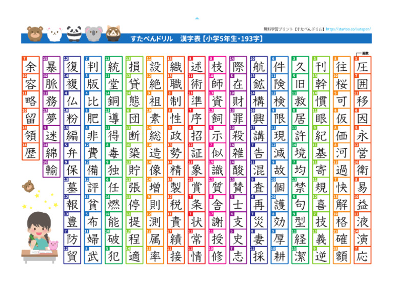 Kanji Syou5 - Table | PDF