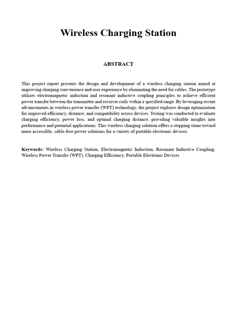 Wireless Charging Station Design Report | PDF | Inductor | Wireless