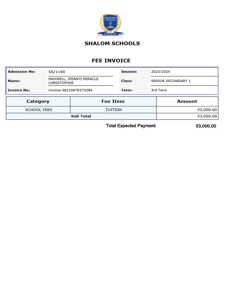 SS 1190 Invoice | PDF