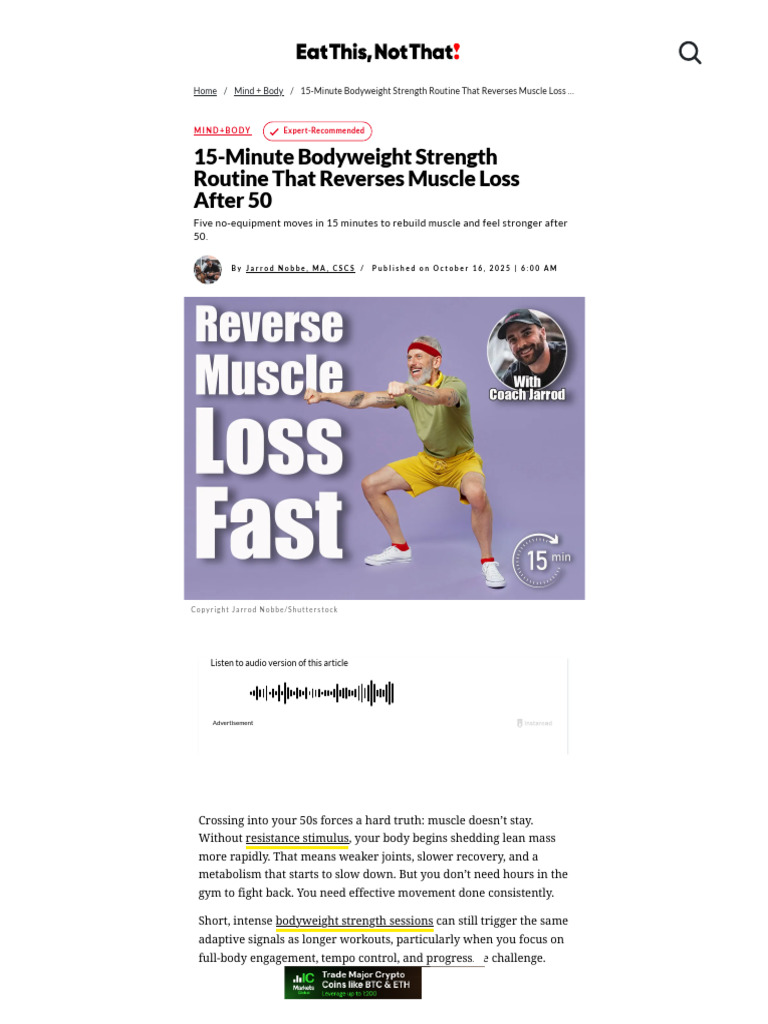 15-Minute Strength Routine for Over 50 | PDF | Strength Training ...