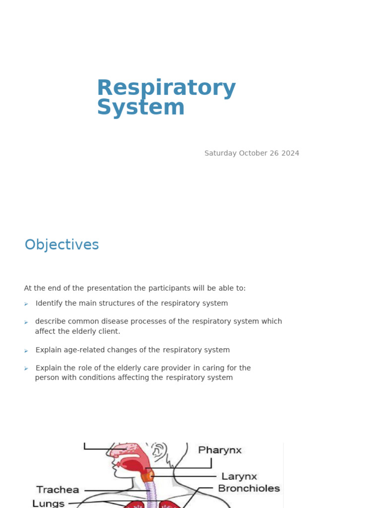 Respiratory System Care for the Elderly | PDF