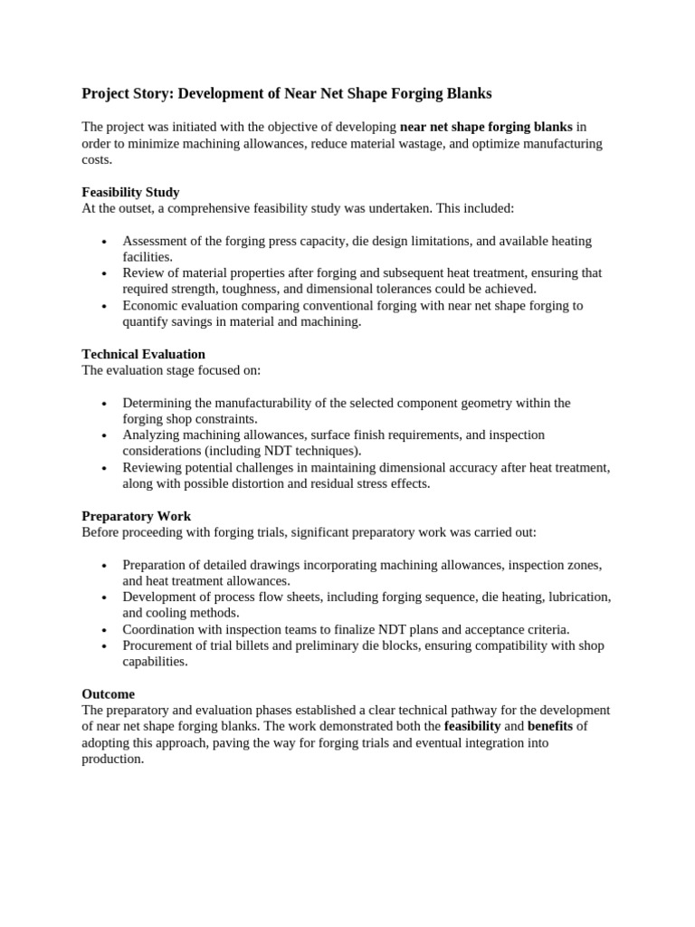 Near Net Shape Forging Development | PDF
