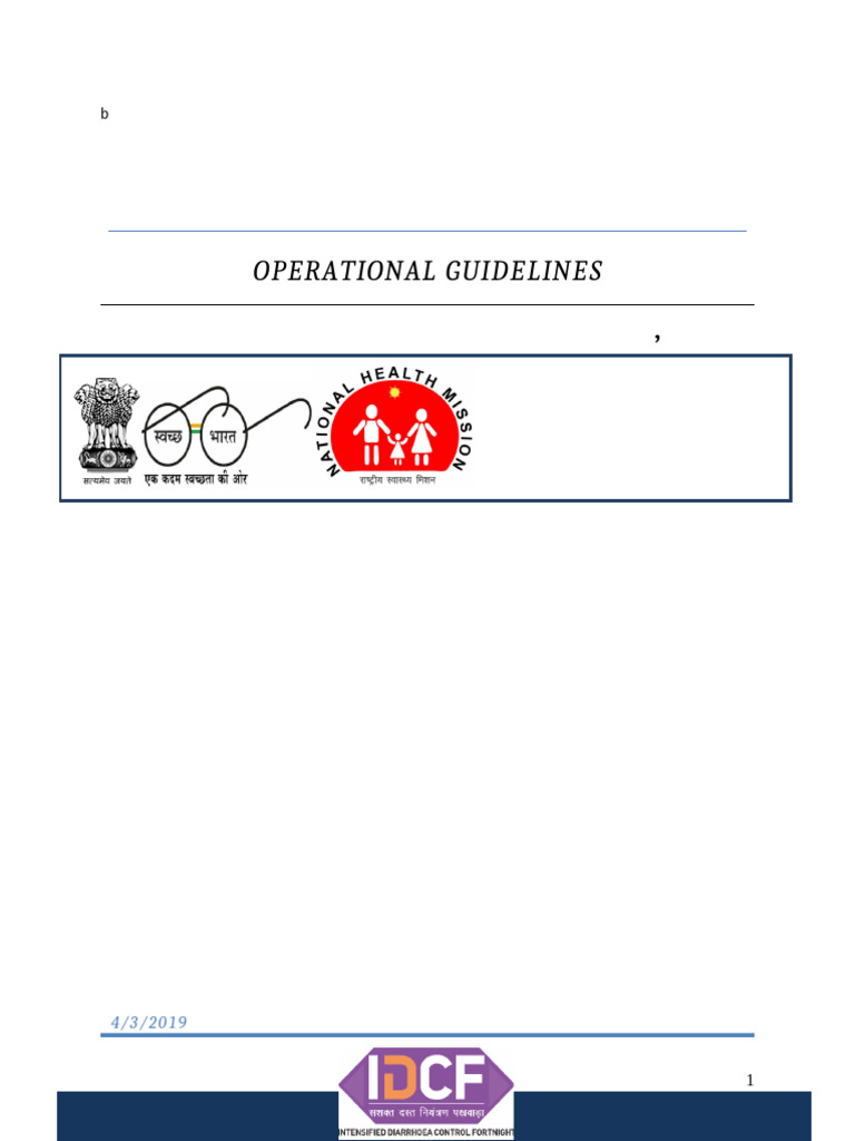 IDCF 2019 Operational Guidelines | PDF | Diarrhea | Hand Washing