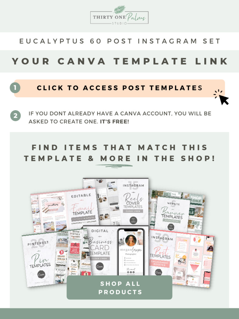 Eucalyptus Instagram Post Templates | PDF